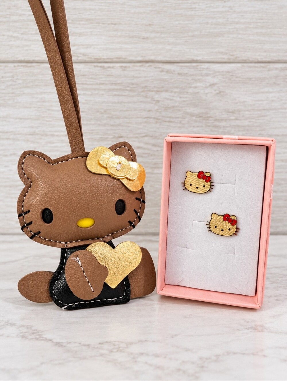 Hello Kitty Earrings & Bag Charm 2-Piece Set NEW